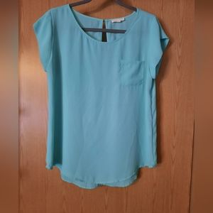 EM Short Sleeve Sheer Blouse Size Large
